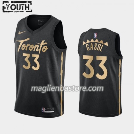 Maglia NBA Toronto Raptors Marc Gasol 33 Nike 2019-20 City Edition Swingman - Bambino